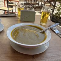 corn soup at Omphalos in Arequipa
