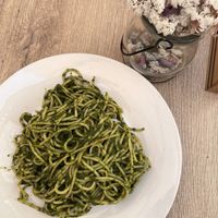 Pesto pasta from set menu  at Omphalos in Arequipa