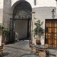 Very cosy courtyard  at Omphalos in Arequipa