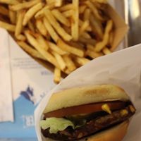 Combo #5. Vegan burger with fries and a soft drink. at Elevation Burger in Houston