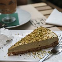 Pistachio mousse tart at Haiku in Palermo
