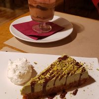 Hazelnut tiramisu and pistachio mouse pie, both pretty good at Haiku in Palermo