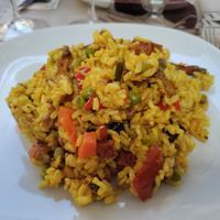 Paella with bits of tempeh at Haiku in Palermo