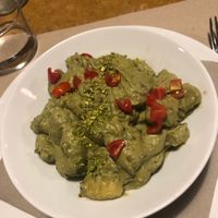 Gnocchi with pesto de pistachio  at Haiku in Palermo