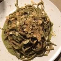 Broccoli linguine with almonds and bread crumbs (very good and filling) at Haiku in Palermo