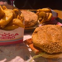 Burgers and chips 🍟   at La Trocadero in Barcelona