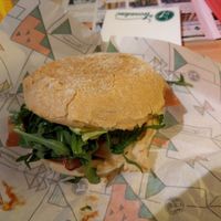 classic burger with vegan bacon and cheese at La Trocadero in Barcelona