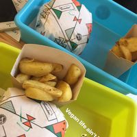 burger meal comes with fries and drink  at La Trocadero in Barcelona