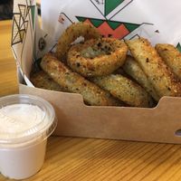 Onion rings and garlic mayo  at La Trocadero in Barcelona