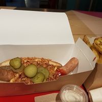 vegan hotdog! at La Trocadero in Barcelona