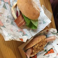 LT Classic Burger & Classic Hot Dog at La Trocadero in Barcelona