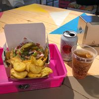 Nachos and patatas   at La Trocadero in Barcelona