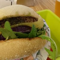 Setburger - Mushroom burger with pesto and cheese! at La Trocadero in Barcelona