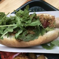 Guacamole hotdog  at La Trocadero in Barcelona