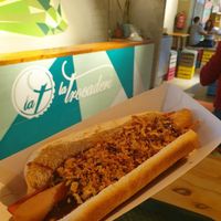 BBQ hot dog at La Trocadero in Barcelona