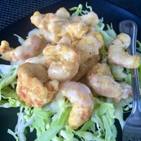 Honey sesame “prawns" at Pineapple Village in Gilroy