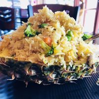 Vegetarian Pineapple Fried Rice without Egg at Pineapple Village in Gilroy