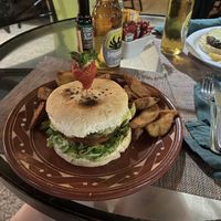 Vegan beyond meat burger   at Noguis in Tamarindo