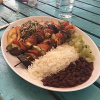 Vegan kebobs at Noguis in Tamarindo