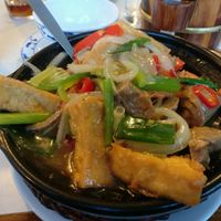 Clay pot with mock duck and tofu at Saigon68 in Sheffield