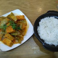 tofu dish and rice at Hoan Hy in Nha Trang
