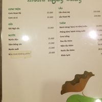 Menu at Hoan Hy in Nha Trang