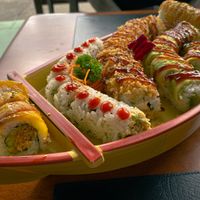 Vegan sushi boat- 4 rolls  at Kappa Sushi in La Fortuna