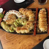 vegan sushi boat  at Kappa Sushi in La Fortuna