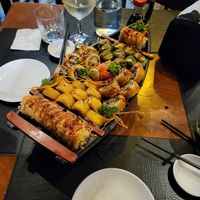 Vegan sushi boat at Kappa Sushi in La Fortuna