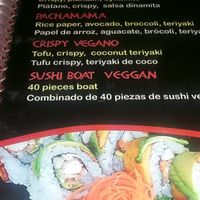 Partial shot of veggie menu at Kappa Sushi in La Fortuna
