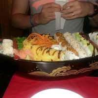 The epic vegan sushi boat! at Kappa Sushi in La Fortuna
