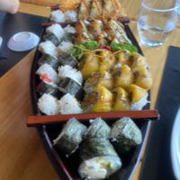 Vegan sushi boat  at Kappa Sushi in La Fortuna