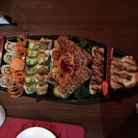 vegan sushi boat $29  at Kappa Sushi in La Fortuna