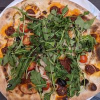 Yummy vegan pizza at Omnipollos Hatt in Stockholm