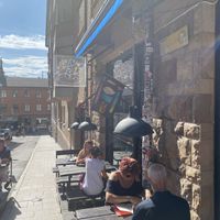 Sunny & cozy place to sit outside  at Omnipollos Hatt in Stockholm