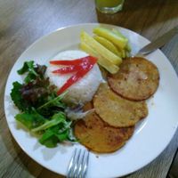 Chicken Milanese at Loving Hut in Cusco