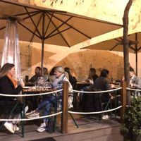 Front terrace  at Organi Chiado in Lisbon