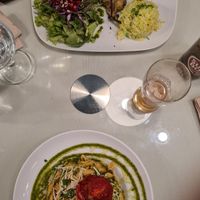 Tofu spiritueux and penne rigate gluten free at Organi Chiado in Lisbon