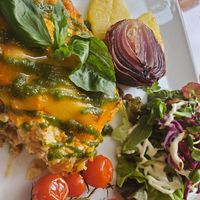 Lasagna at Organi Chiado in Lisbon