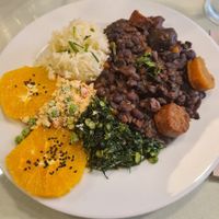Brazilian bean stew with vegan chourico at Organi Chiado in Lisbon