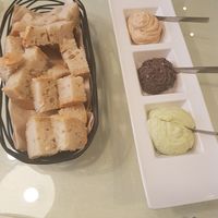 Fresh bread and pate at Organi Chiado in Lisbon