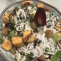 Cesar salad with perfect tofu   at Organi Chiado in Lisbon