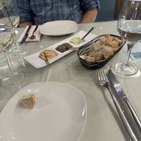 Our starter with 3 kinds of vegan paté and bread    at Organi Chiado in Lisbon