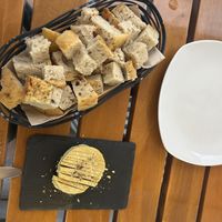 Rice bread and vegan cheese   at Organi Chiado in Lisbon