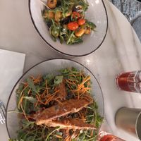 Gnocchi and fried eggplant tempura at Organi Chiado in Lisbon