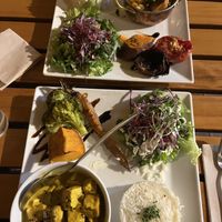 Feijoada (top) and Tofu Thai (bottom)  at Organi Chiado in Lisbon