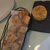 Bread and cashew cheese at Organi Chiado in Lisbon