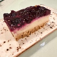 Berry Cheesecake house made also SO GOOD  at Organi Chiado in Lisbon