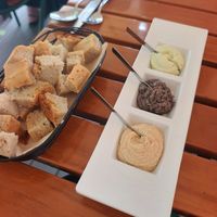 Bread and tapenade at Organi Chiado in Lisbon