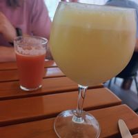 Pina colada and juice at Organi Chiado in Lisbon